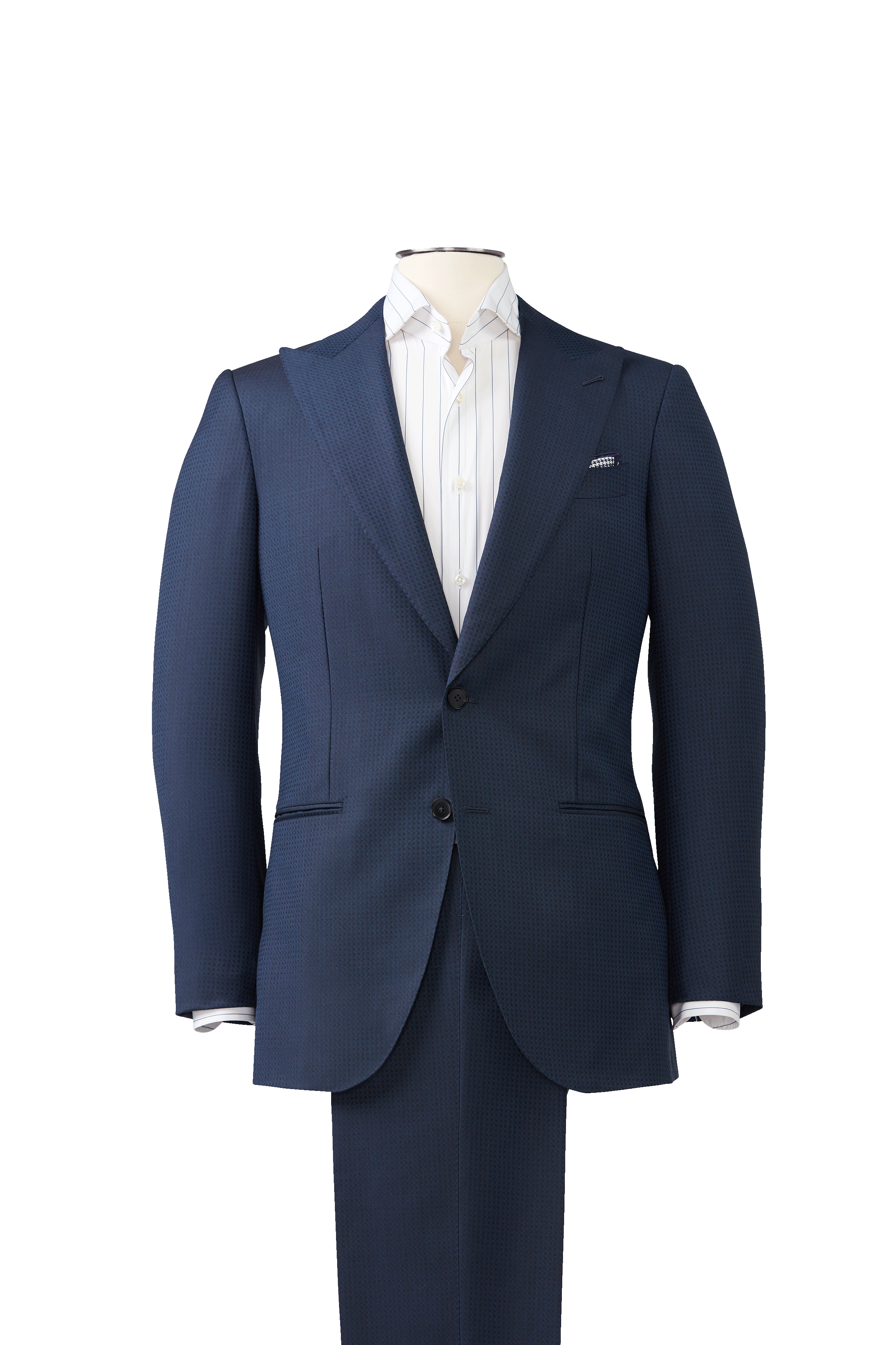 by Navy Dormeuil Knot Check Standard Suit