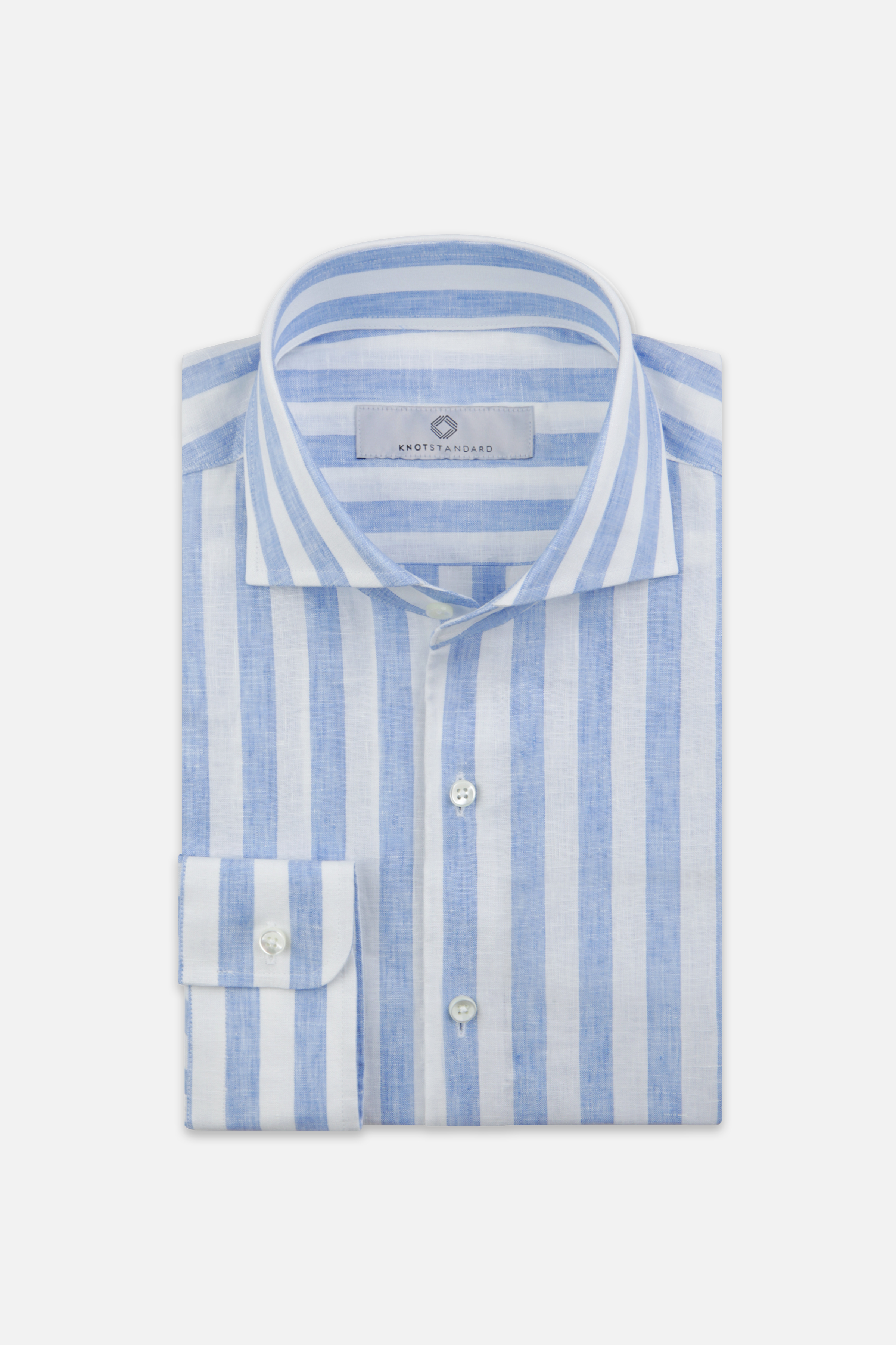 Solbiati Amalfi Blue Striped Linen Shirt by Knot Standard