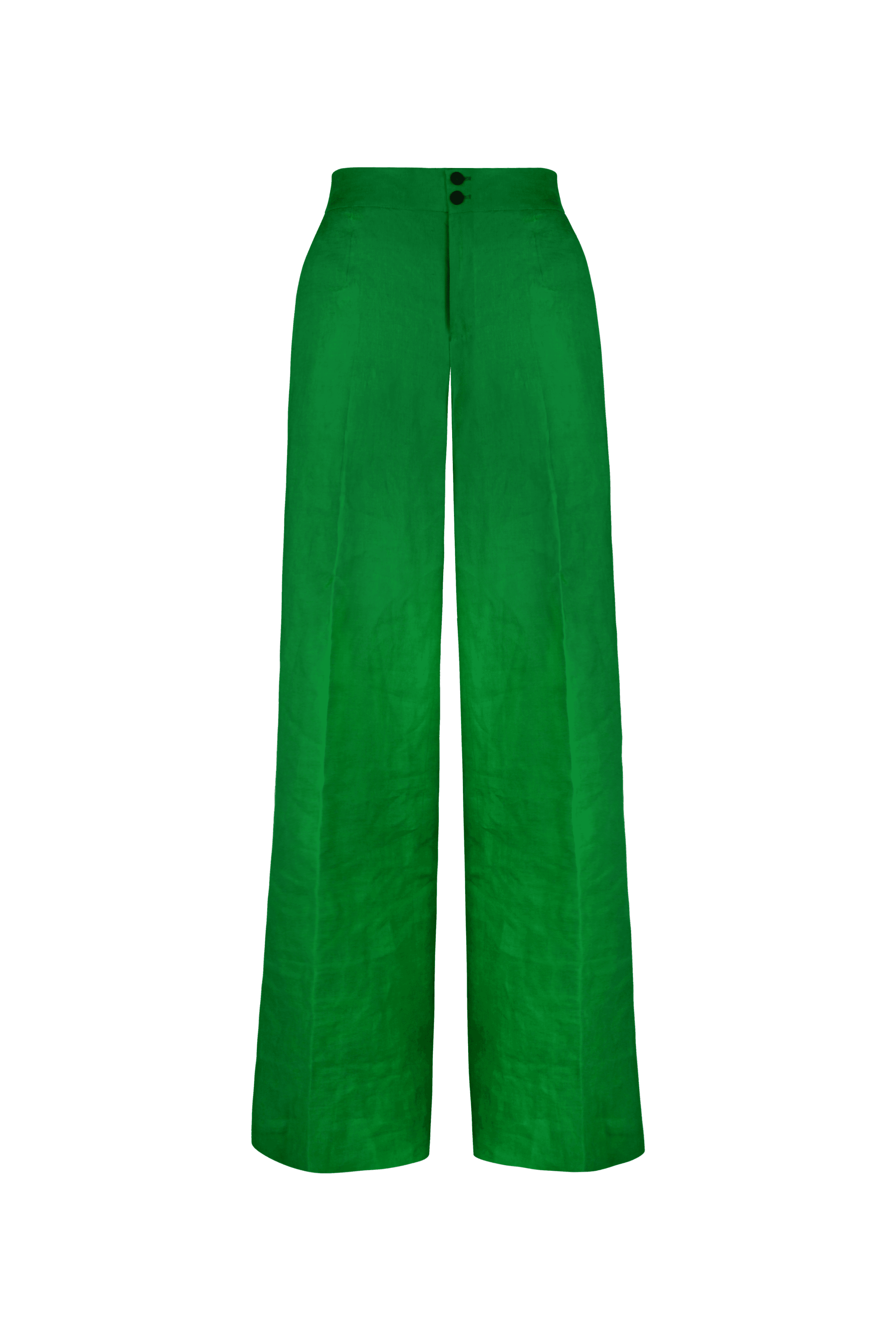 Knot Standard Emerald Green Linen Wide-Leg Pant by Knot Standard